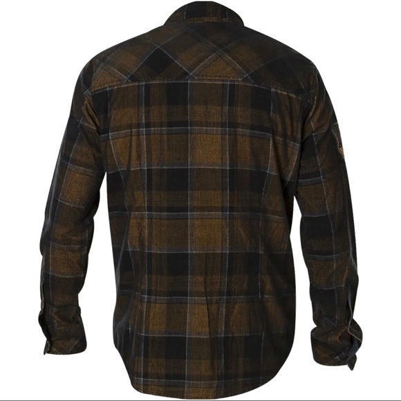 Affliction Men's Button Down Shirt Copper Mountain Embroidered Biker - Picture 10 of 11